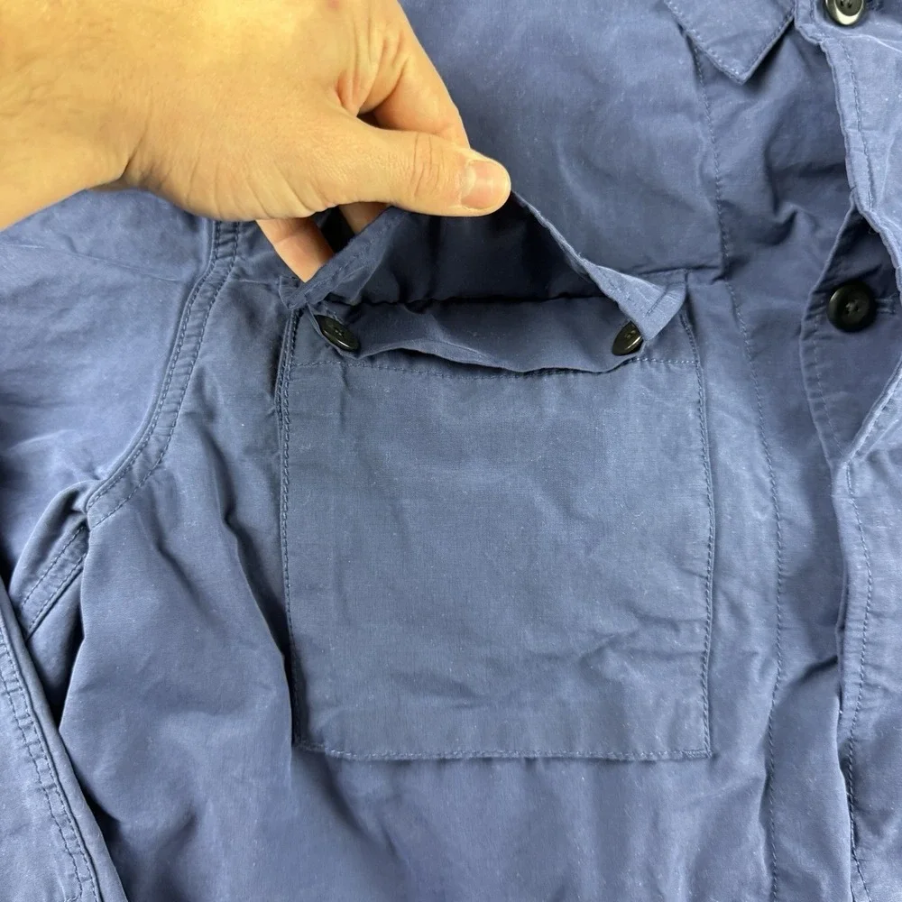 Banana Republic Jacket Men's XL Blue Water Resistant Field Utility Barn Waxed